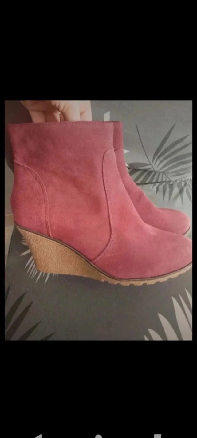 Bordeaux laarzen, 6cm hakken, in extenso P40 Nieuw leer – photo 3